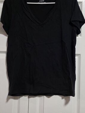 J. Crew Black V-Neck Short Sleeve Tee